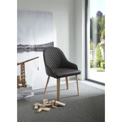 Ozzio Poltroncina girevole Atena art. S051 con struttura in legno e seduta in tessuto