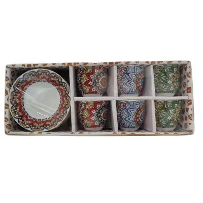 Set bicchierini da caffe con piattino 6 pz