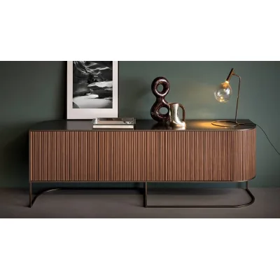 Bonaldo Madia in appoggio Dune con base in metallo da L.205 cm e H.70 cm - 3 ante