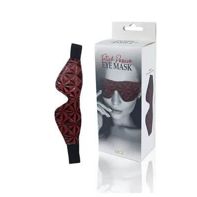 Mascherina Fetish Rossa Eye Mask BDSM Regolabile Poliuretano Sensuale Unisex