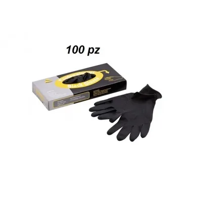 Guanto monouso in nitrile nero 100 pz