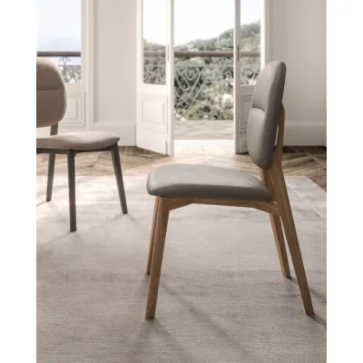 Ozzio Sedia Giotto art. S010 con struttura in legno e seduta in tessuto