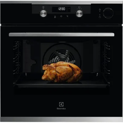 Electrolux Forno multifunzione a vapore SteamCrisp KOCDH76X finitura Intuit vetro nero da 60 cm