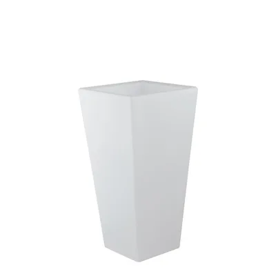 Vaso LED per esterni bianco in polietilene, ricaricabile, RGB + luce naturale, 1 LED 4W, 28x60cm