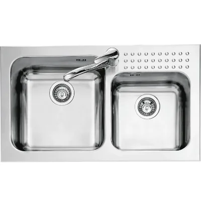 Barazza Lavello due vasche 1IS9060/2 finitura inox satinato da 86x50 cm - IN PROMOZIONE FINO AL 6/07