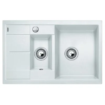 Blanco | Lavello una vasca con vaschetta e gocciolatoio METRA 6 S Compact 1513468 finitura bianco da 78x50 cm - Sopratop