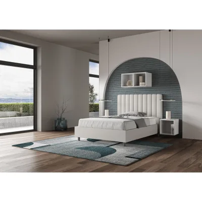 Ityhome Letto una piazza e mezza Agueda in similpelle da 120 cm