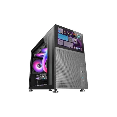CASE MARS Gaming MCLCD Design compatto Micro-ATX Schermo LCD IPS da 8" Connettività USB-C e USB 3.0