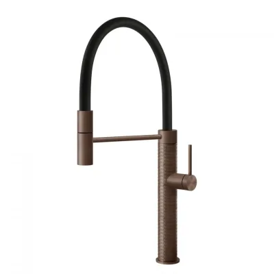 PRONTA CONSEGNA - Gessi Miscelatore semi pro monocomando con doccetta estraibile Kitchen Meccanica 60012 708 finitura Copper Brushed - IN PROMOZIONE FINO AL 5/09
