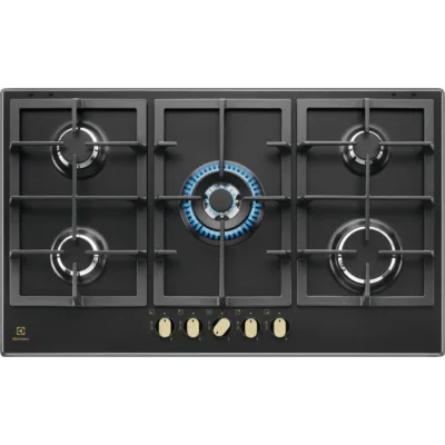 Electrolux | Piano cottura a gas Slim Profile KGS9536RN finitura nero da 86 cm