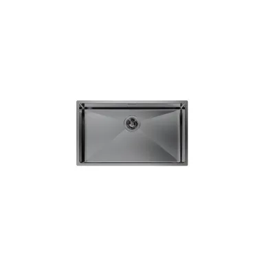 Foster Lavello una vasca 1717 056 finitura acciaio PVD gun metal da 75x44 cm