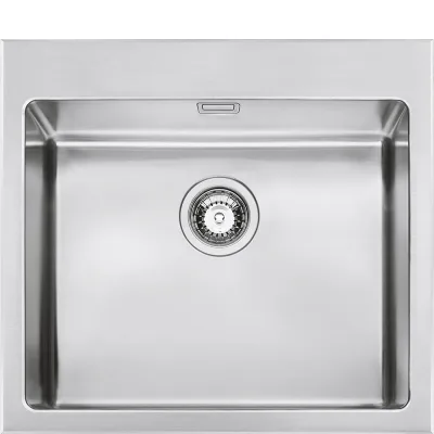 Smeg S Lavello una vasca VQR50RS finitura acciaio inox da 56.7x50 cm - Sopratop