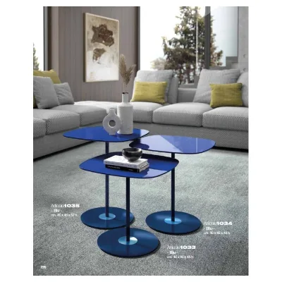 Maconi Tavolino quadrato Crystal 1034 con piano in vetro da 46 cm e h. 48 cm serie Coffee Table collection