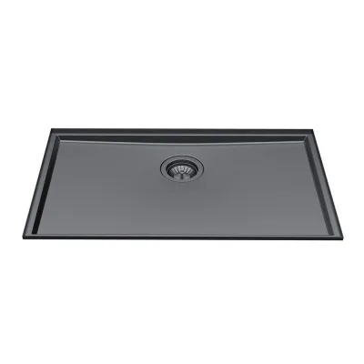 Foster Lavello una vasca 5557 246 finitura acciaio PVD gun metal da 75.6x44.6 cm