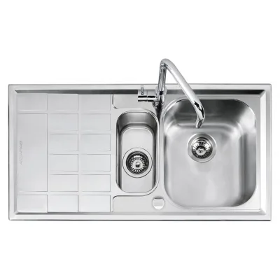 Barazza Lavello una vasca con vaschetta e gocciolatoio sx B_LEVEL 1LLV100/S finitura inox satinato da 86x50 cm - PROMOZIONE ATTIVA FINO AL 19/10