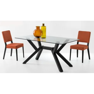 Connubia Tavolo fisso Mikado CB4728-FR 160 con struttura in faggio e piano in vetro da 160x90 cm - IN PROMOZIONE FINO ALL' 11/07