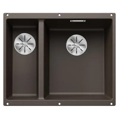 Blanco Lavello a una vasca dx con vaschetta SUBLINE 340/160-U Dark Steel 4523567 finitura caffè da 55x46 cm - Sottotop