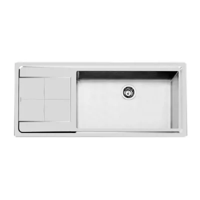 Foster Lavello una vasca con gocciolatoio a sinistra 2211 051 finitura acciaio inox da 117.3x51.3 cm