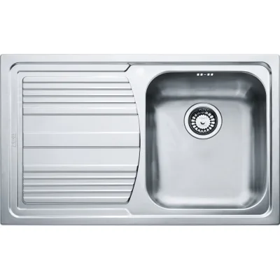 Franke: Lavello una vasca con gocciolatoio sinistro da incasso LLX 611 101.0152.582 in acciaio inox da 79 cm