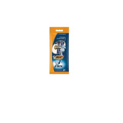 Bic Flex 3 Conf. 2 Rasoi 3 Lame Testa Girevole Striscia Lubrificante Aloe Vera