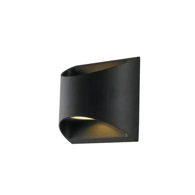 Applique da esterno moderna in alluminio nero, 2 LED 3.5W, CCT, 12.3x13cm