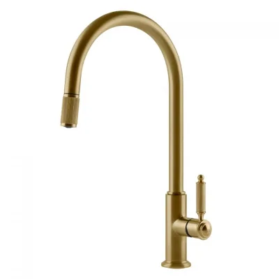 Gessi Miscelatore monocomando con doccetta estraibile Venti20 60622 716 finitura Gold Brushed