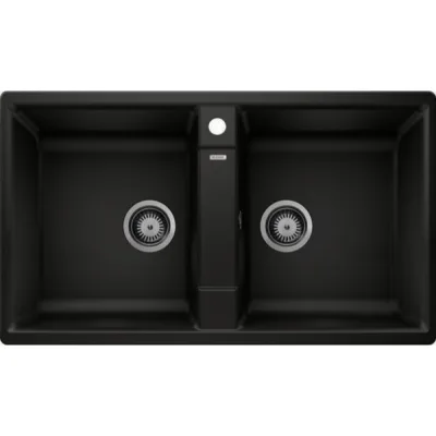 Blanco Lavello due vasche SONA 9 1546029 finitura nero da 86x50 cm - Sopratop