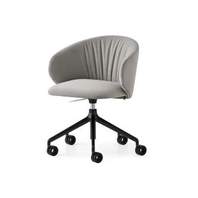 Connubia Sedia Home Office girevole Tuka Soft CB2164-MTO con struttura in alluminio e seduta a scelta - Con braccioli - IN PROMOZIONE FINO ALL' 11/07