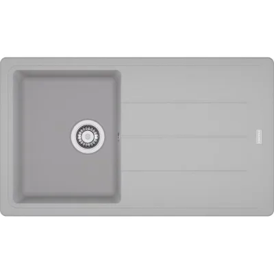 Franke: Lavello una vasca con gocciolatoio Boston Incasso BFG 611-86 114.0370.204 finitura fragranite alluminio da 86x50 cm