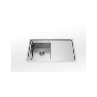Alpes Lavello semifilo LFRS 587/1V1SL con gocciolatoio a destra in acciaio inox da 87 cm
