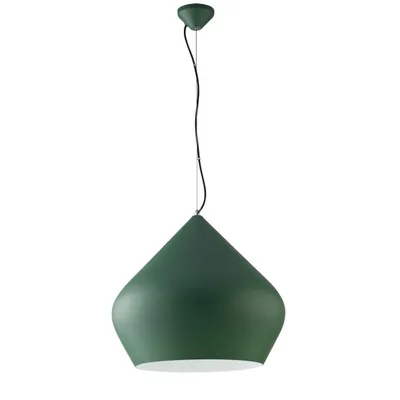 Lampadario a sospensione moderno in metallo con diffusore verde, 1 luce E27, 52x201cm