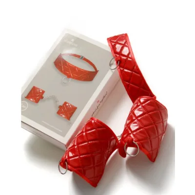 Obsessive Collare e manette rosso Cuffs & Choker Roleplay