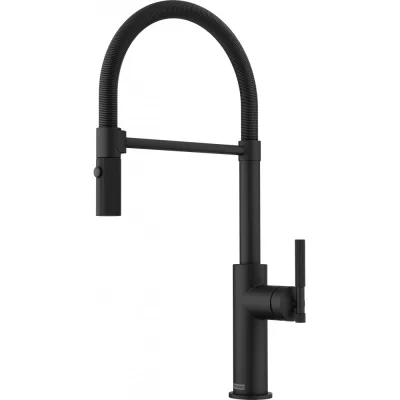 Franke: Miscelatore monocomando con doccetta estraibile Maris Stripes Semi-Pro 115.0747.678 finitura nero opaco