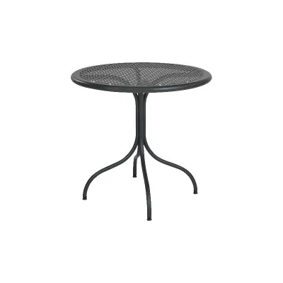 RD Italia Tavolo rotondo fisso smontabile BISTROT LISCIO con struttura e piano in acciaio da Ø80 cm