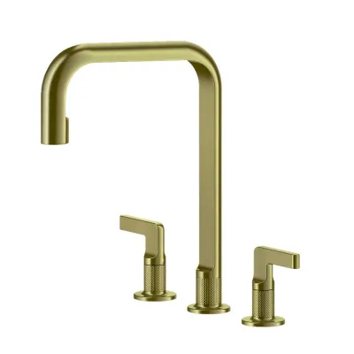 Gessi Miscelatore a 3 fori Inciso Collection 58701 716 finitura Gold Brushed PVD