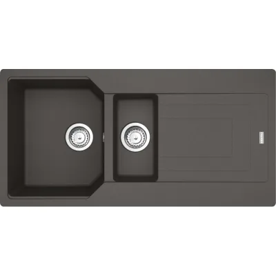 Franke: Lavello una vasca con vaschetta e gocciolatoio Urban Incasso UBG 651 114.0714.172 finitura grigio ardesia da 100x50 cm