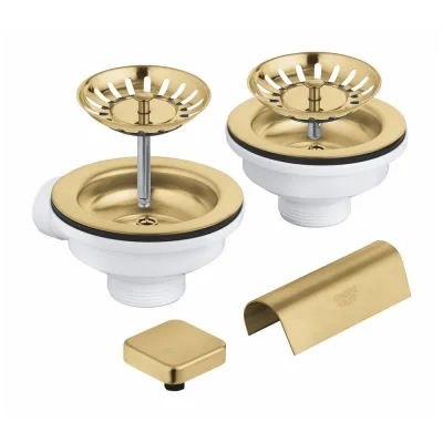 Grohe Set di scarico per lavelli a 2 vasche 40999GN0 finitura oro spazzolato