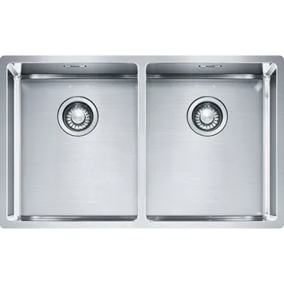 Franke: Lavello due vasche Franke: Box BXX 220 34-34/120 34-34 127.0370.188 finitura inox satinato da 74x45 cm