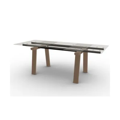 PRONTA CONSEGNA - Calligaris OUTLET Tavolo allungabile Levante CS4091-R 140 con gambe in faggio P02 e piano in vetro GTB da 140(220)x90 cm