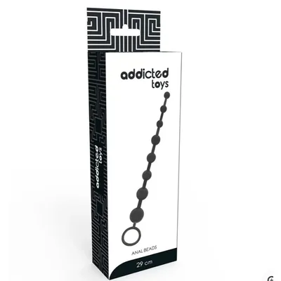 Perle anali Addicted Toys Progressive, 8 sfere nere, 29 cm