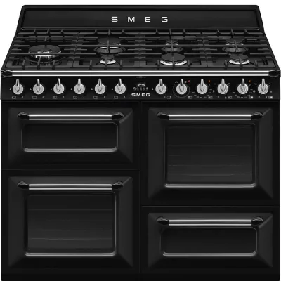 Smeg S Cucina TR4110BL1 con tre forni e piano cottura gas finitura nero da 110x60 cm - IN PROMOZIONE FINO AL 6/07