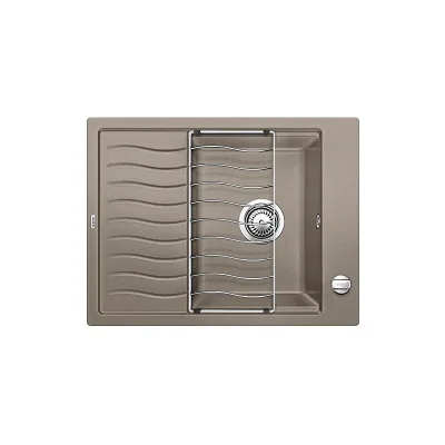Blanco Lavello una vasca con gocciolatoio ELON 45 S 1520996 finitura tartufo da 65x50 cm - Sopratop