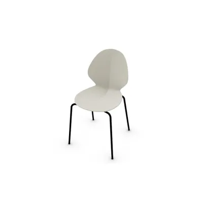 PRONTA CONSEGNA - Calligaris OUTLET Sedia Basil CS1359 con struttura in metallo P15 nero opaco e seduta in polipropilene P2L cipria opaco