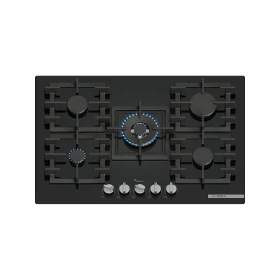 PRONTA CONSEGNA - Bosch Piano cottura a gas PPQ7A6I40 in vetro temperato nero da 75 cm - Serie 6