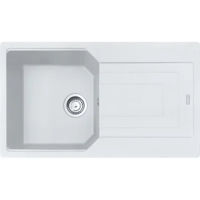 PRONTA CONSEGNA - Franke: Lavello una vasca con gocciolatoio Urban Incasso UBG 611-86 114.0686.753 finitura fragranite bianco da 86x50 cm