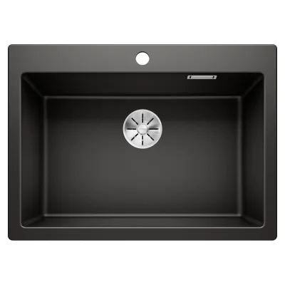 Blanco Lavello una vasca PLEON 8 1525957 finitura nero da 70x51 cm - Sopratop