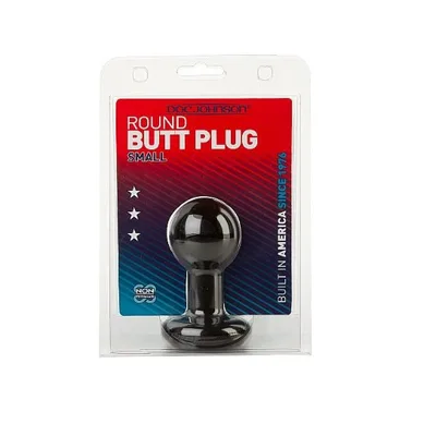 Doc Johnson Round Butt Plug Small Nero PVC 9 cm circa USA plug anale a palla