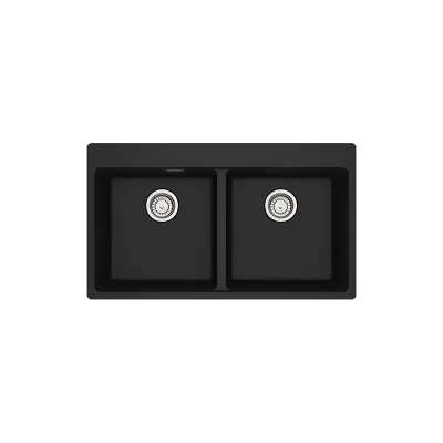 PRONTA CONSEGNA - Franke: Lavello due vasche Vasche Sopratop Centro MRG 620-39-39 FTL 114.0666.363 finitura fragranite nero da 86x50 cm