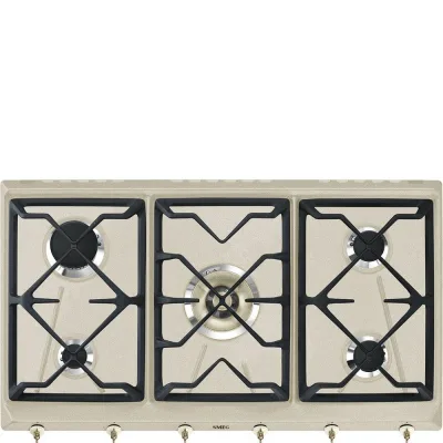 Smeg Piano cottura a gas SRV896AVOGH2 finitura avena da 90 cm