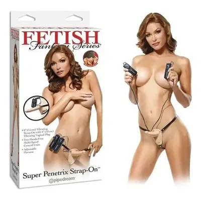 Strap-On Vibrante Pipedream Super Penetrix 15 cm + Plug 10 cm Doppio Controllo Sex Toy